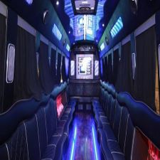 Blue nightclub party bus