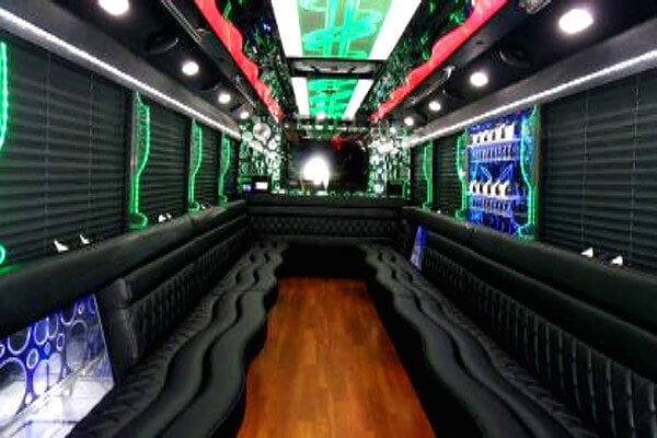 Red nightliner party bus